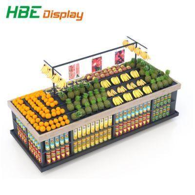 Wood and Metal Fruit and Vegetable Display Rack