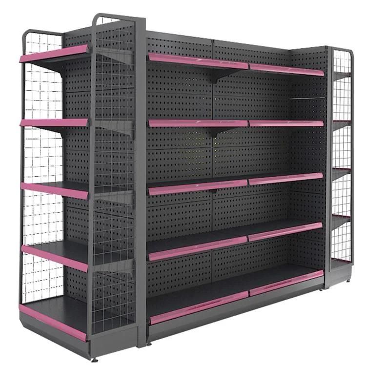 Convenience Store Metal Rack Double Sides Supermarket Shelf