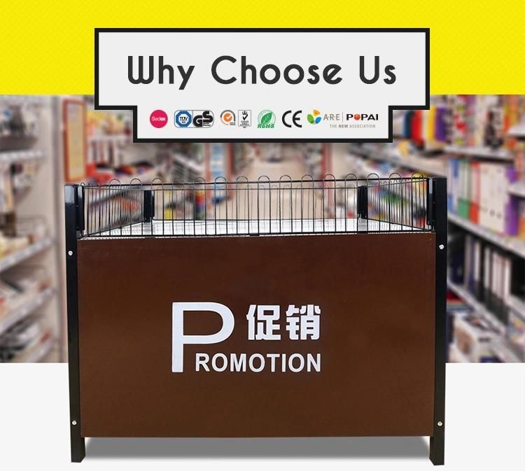 Foldable Promotion Display Stand with Wheels for Supermarket