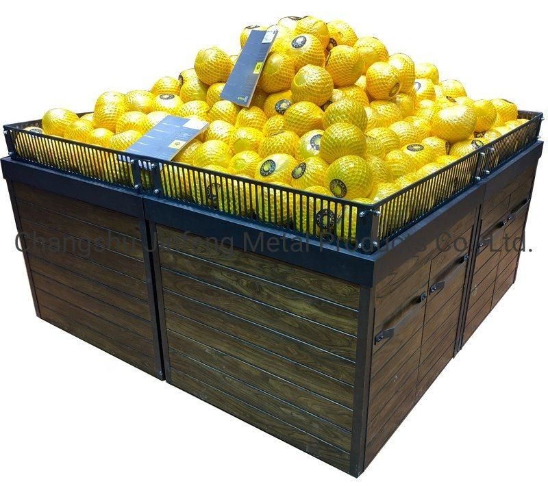 Supermarket Equipment Wooden Material Display Rack for Fruit