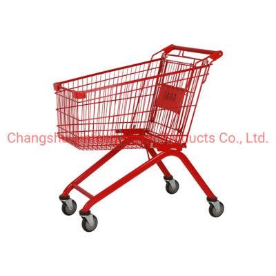 European Style Metal Shopping Trolley for Supermarket