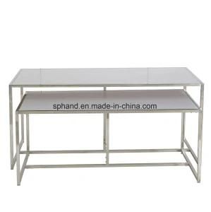 Two Level Stainless Steel&Melaminate Promotional Table for Garment