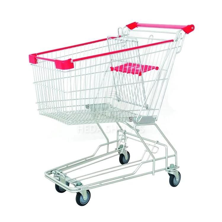 Stainless Steel Supermarket Shopping Trolley Storage Cart