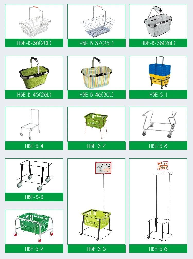 Supermarket Wire Shopping Basket Stacking Stand