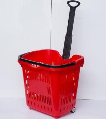 Rolling Plastic Shopping Cart Basket Storage