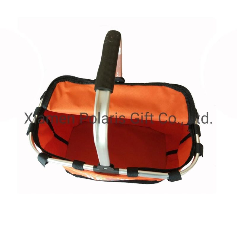 Aluminium Alloy Frame Handle Polyester Foldable Shopping Basket Picnic Basket