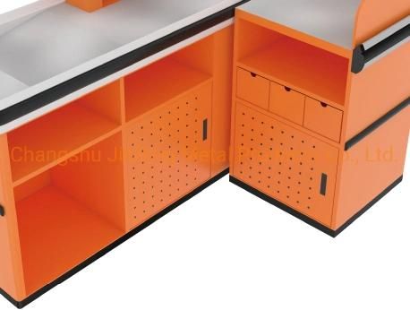 Supermarket Express Checkout Counter Metal Cashier Desk Jf-Cc-005