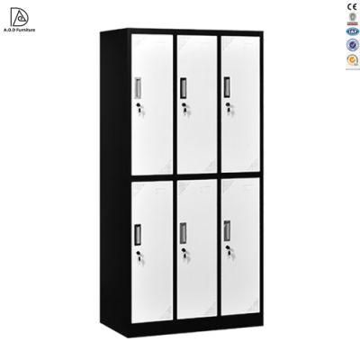 Office Furniture 6 Doors Steel Gym Locker with Shoe Rail