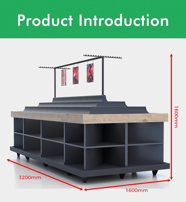 Wood and Metal Fruit and Vegetable Display Rack