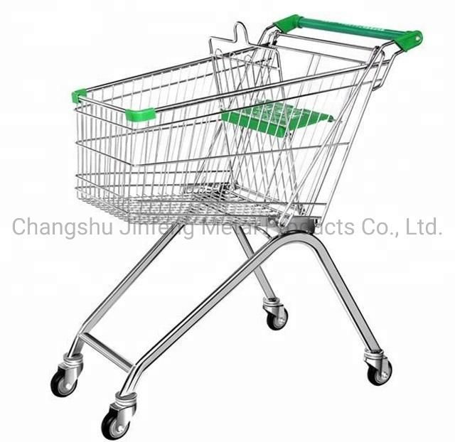 Supermarket Equipment Shopping Carts Metal Trolleys with Wheels Jf-T-001