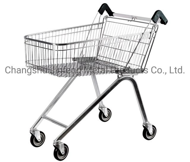 Supermarket Equipment Metal Shopping Carts Trolleys with Wheels Jf-T-007