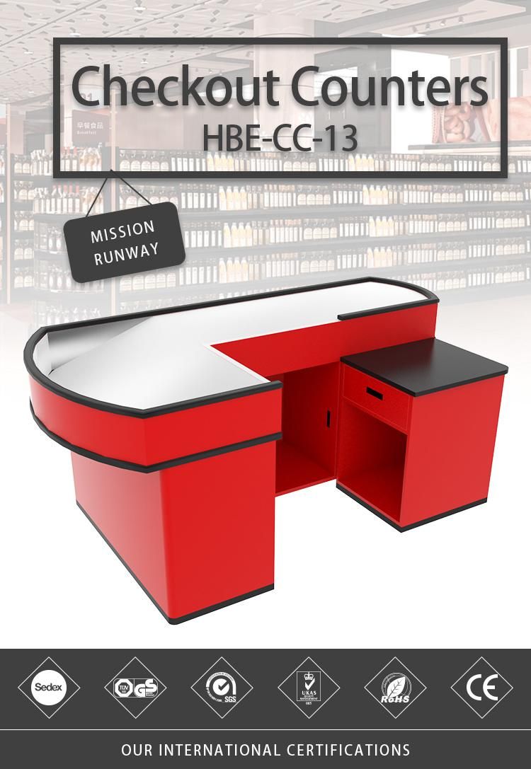 Supermarket New Design Curved End Electric Checkout Counter