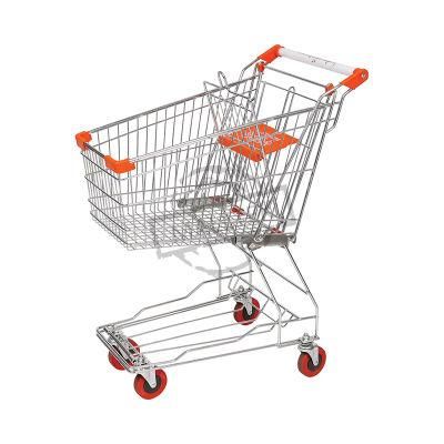 Exquisite Workmanship Asian Type Chrome Surface Shopping Trolley for Supermarket