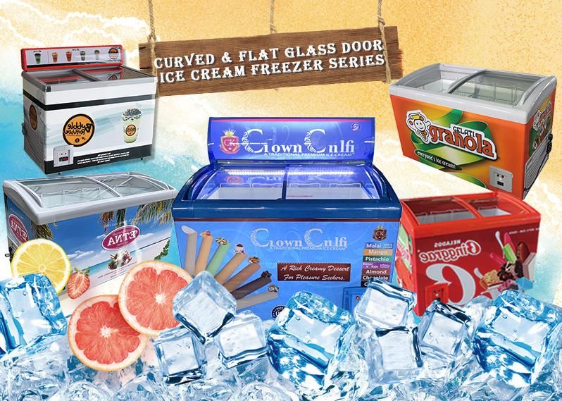 418L Commercial Glass Door Ice Cream Chest Freezer SD/Sc-418