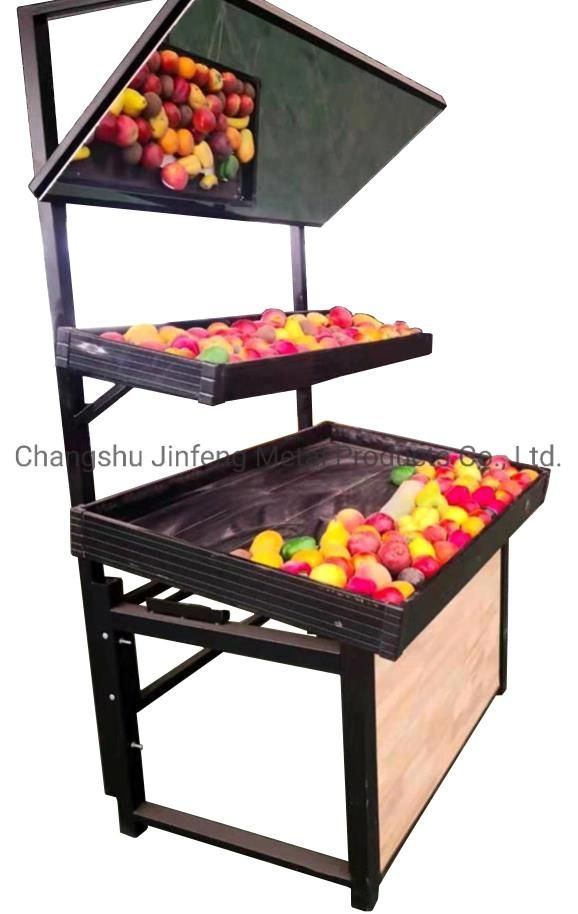 Supermarket Shelf Vegetable Display Rack with Mirror