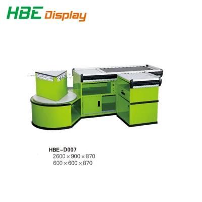 Supermarket Belt Cashier Machine Checkout Counter with Bag Holder