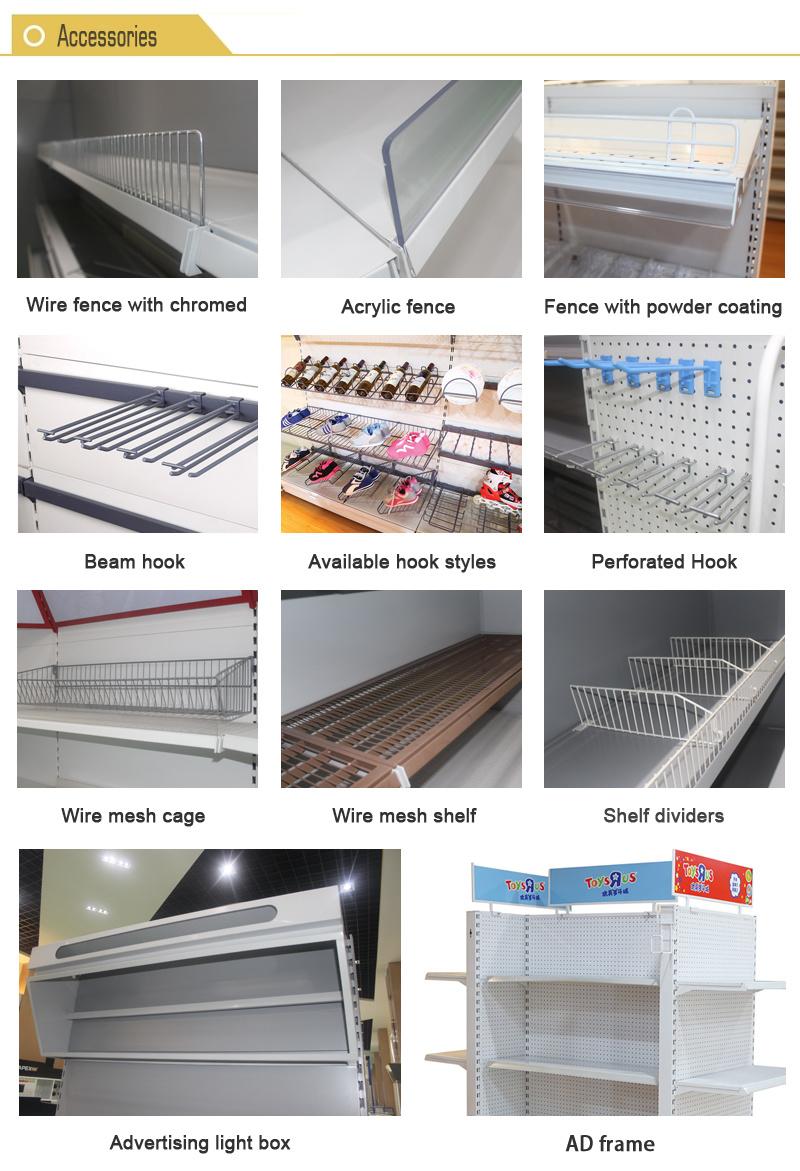 Corner Shelf Wire Mesh Double Side Grocery Shelving