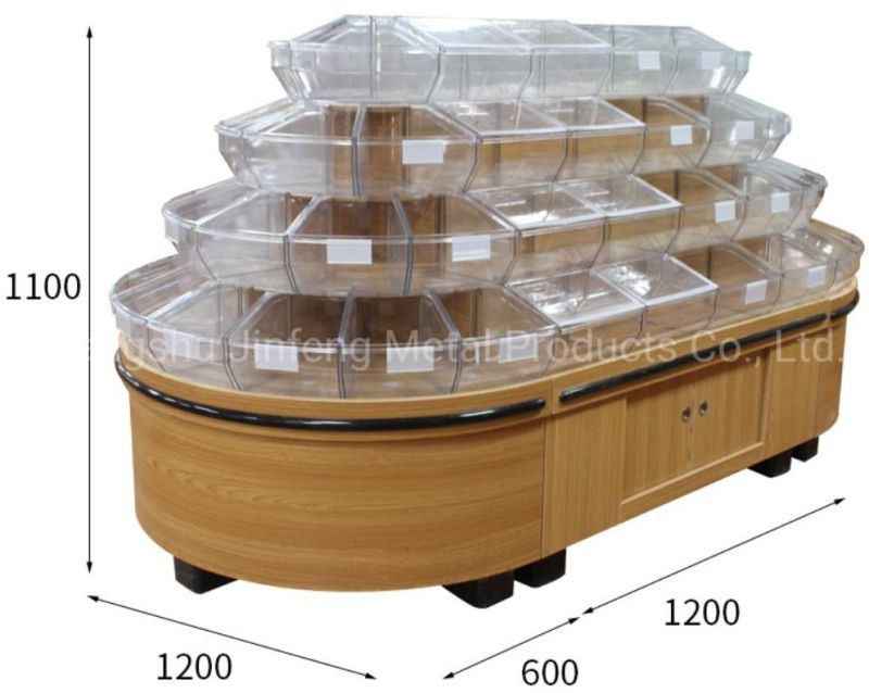 Supermarket Wooden Shelf Multi-Function Display Stand for Snacks