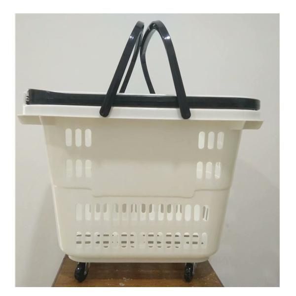 Good Quality Plastic Supermarket Trolley Wheels Large Hand Shopping Basket