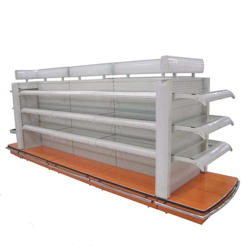 Customized Cosmetic Store Shelves Fixtures White with LED Light