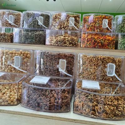 Plastic Bulk Food Dry Fruit Nuts Candy Bins Scoop Bin