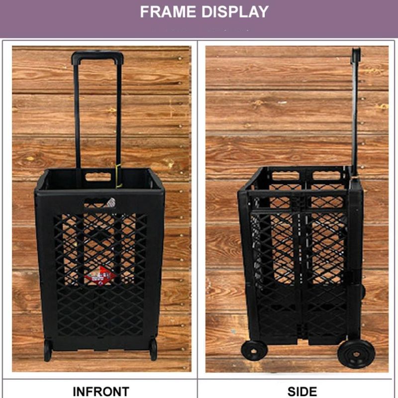 Wholesale Collapsible Plastic Mesh Crate Trolley Foldable Shopping Trolley