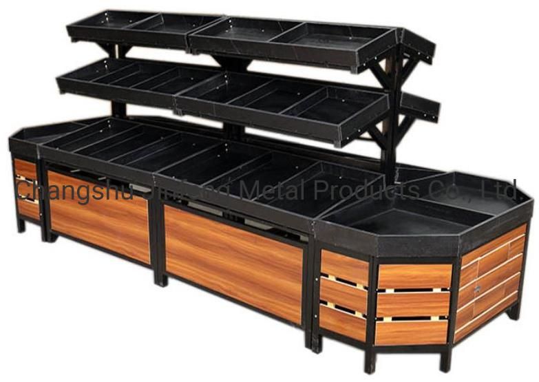 Supermarket Shelves Vegetable and Fruit Display Racks with Wood