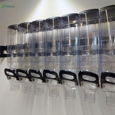 Transparent Plastic PC Candy Dispenser Gravity Bin Bulk Food Dispenser