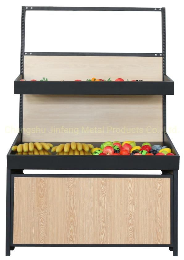 Supermarket Vegetable and Fruit Stand Wooden Display Shelf