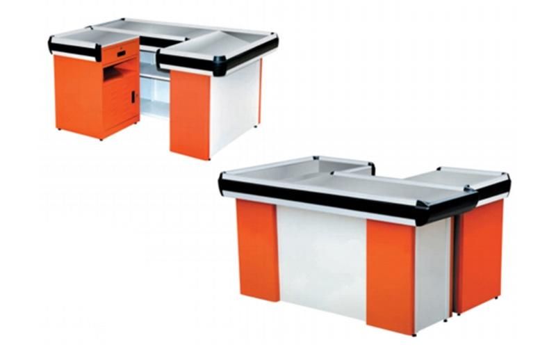 Flexible Store Supermarket Stainless Steel Retail Design Checkout Cashier Counter