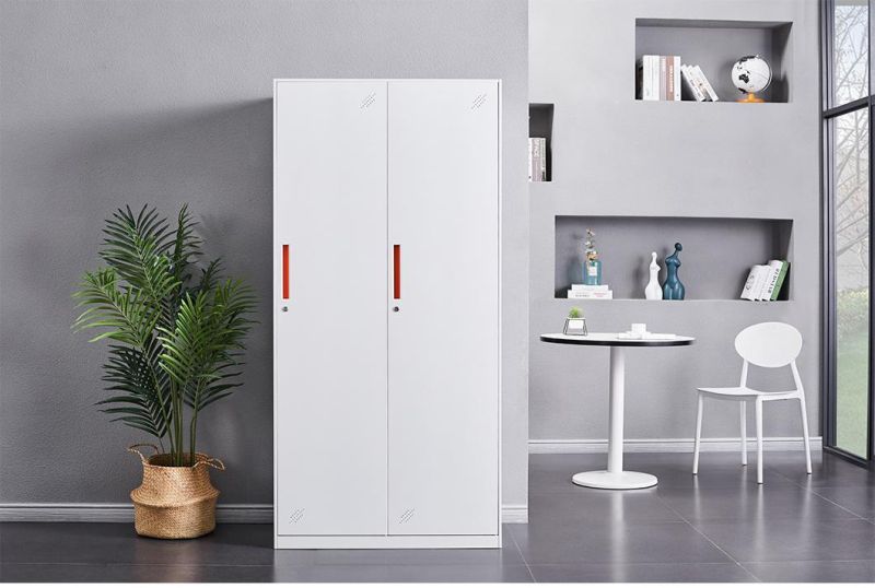 Double Door Steel Wardrobe Cabinet Metal Clothes Locker