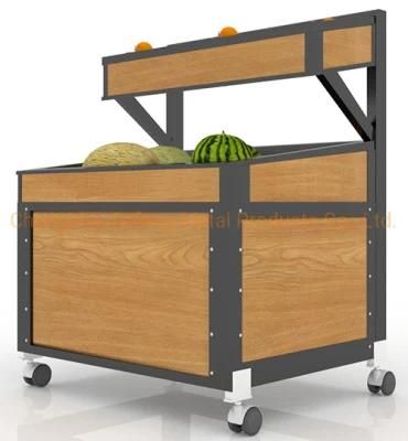 Supermarket Wooden Display Stand Store Vegetable and Fruit Display Rack