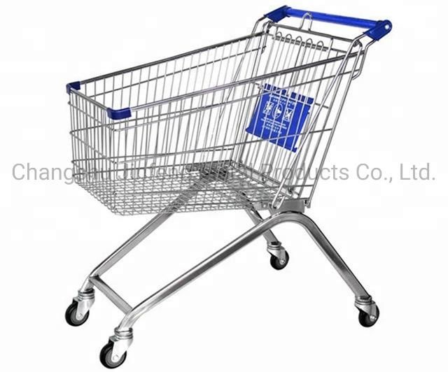 Supermarket Equipment Shopping Carts Metal Trolleys with Wheels Jf-T-001