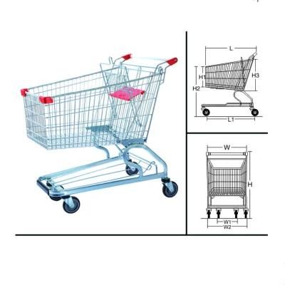 American Design Chrome Metal Supermarket Shopping Trolley