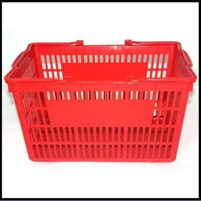 Plastic Double Handle Supermarket Basket Factory Direct Supply