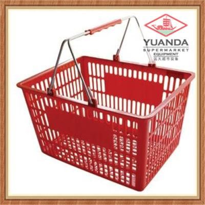 Chrome Handle Plastic Shopping Basket (ZC-2)