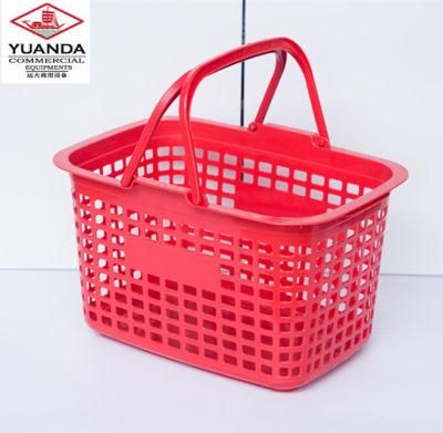 25L New Design Rolling Plastic Steel Handle Shopping Basket for Store