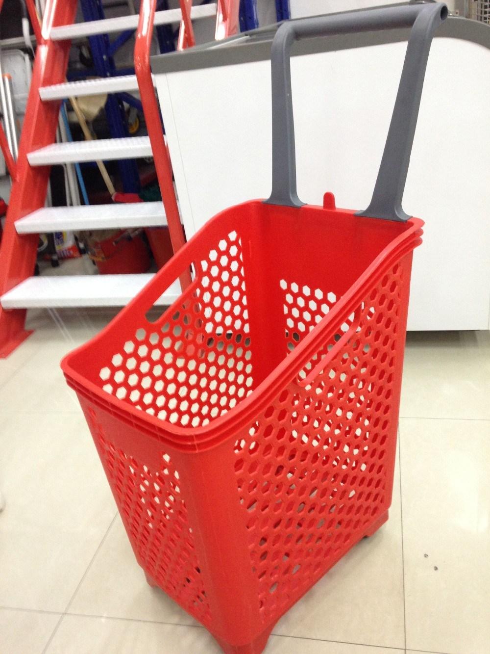 68L Big Size Rolling Basket Used in Supermarket with Factory Price