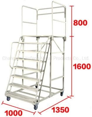 Warehouse Step Ladder Movable Platform Step Ladder