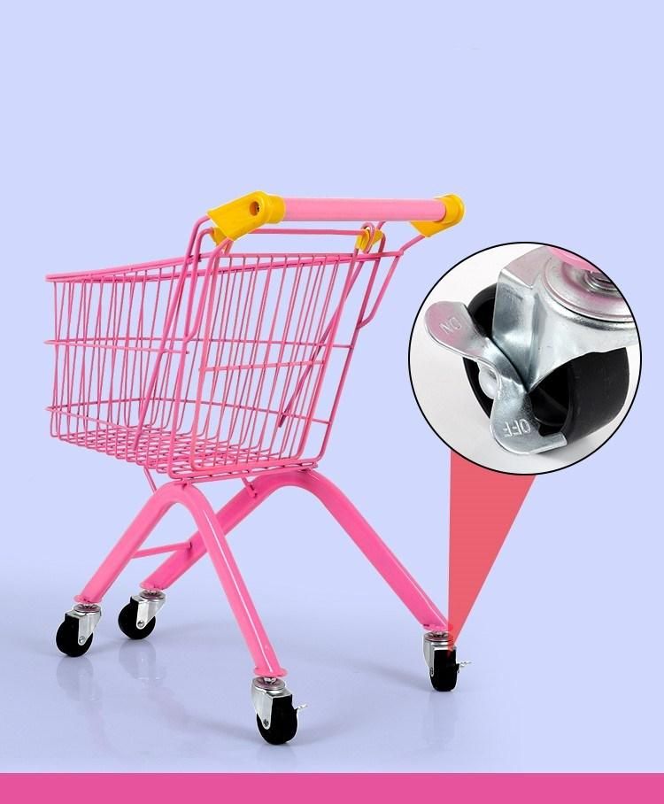 Hot Sale Supermarket Portable Shopping Cart Foldable Trolley Wheelbarrow with Wheels