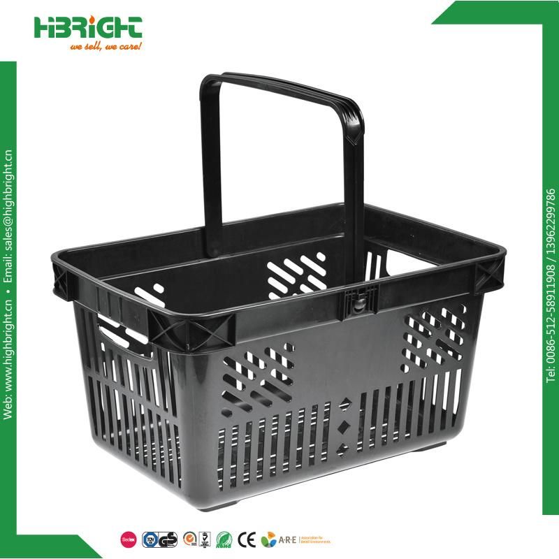 PP Double Handle Plastic Shopping Basket for Supermarket Hypermarket