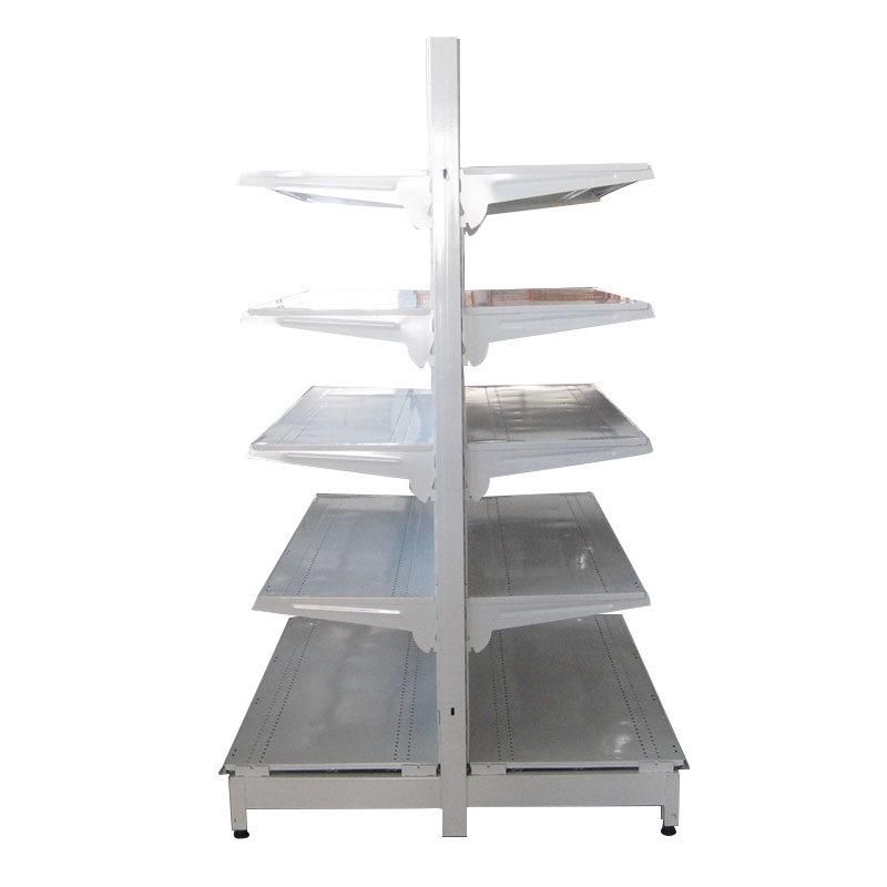 Supermarket Gondola-End Rack Shelf with Punch Hole Back Panel