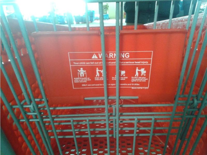 100L Supermarket Plastic Wheeled Shopping Trolley Hand Cart