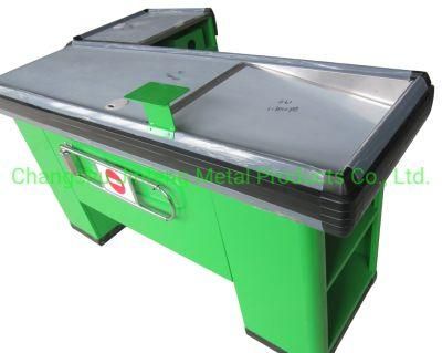 Supermarket Equipment Checkout Counter Metal Cashier Desk