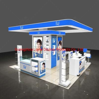 Fashion Makeup Shop Decoration Display Cosmetic Fixtures Kiosk Interior Design