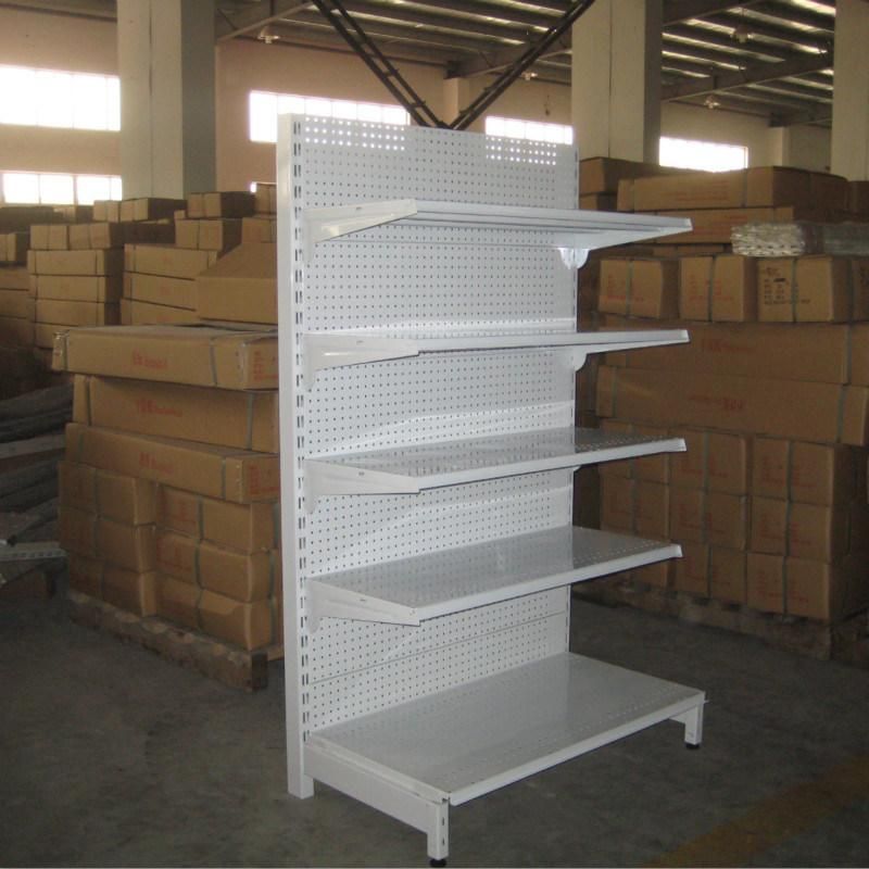 Metal Material Supermarket Single Side Gondola Display Shelf