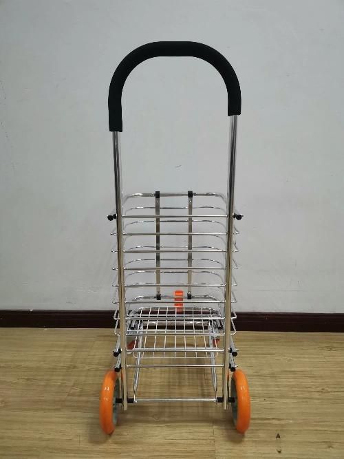 Factory Foldable Shopping Trolley with Four Universal Wheels