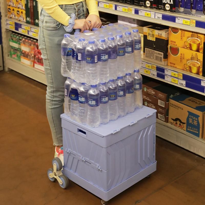 Plastic Multi Functional Stair Climbing Folding Shopping Trolley Cart with Custom Logo