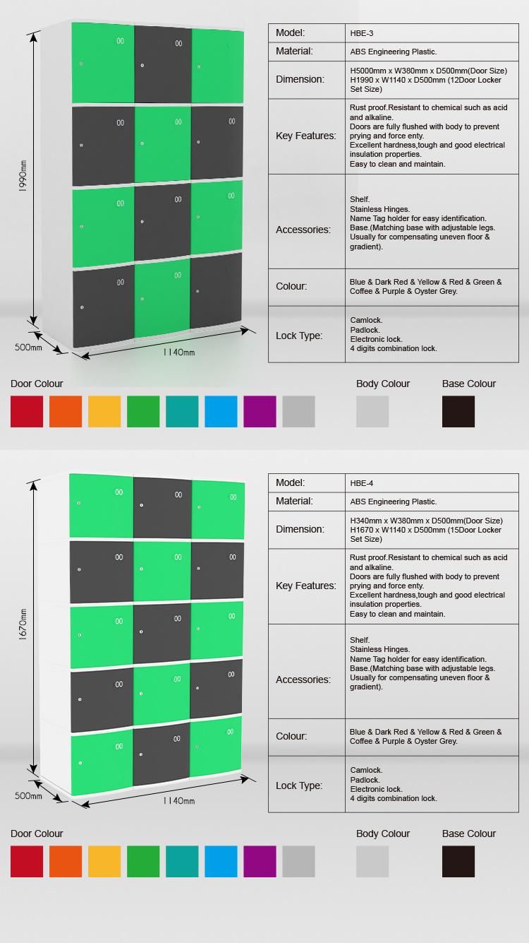 Knock Down Design Plastic Storage Cabinet (ABS LOCKER)