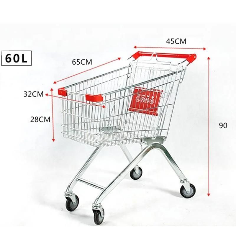 China Easy Portable Supermarket Metal Trolley